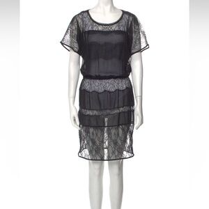 Sandro Lace Sheath Dress Black Size French 3 US 8